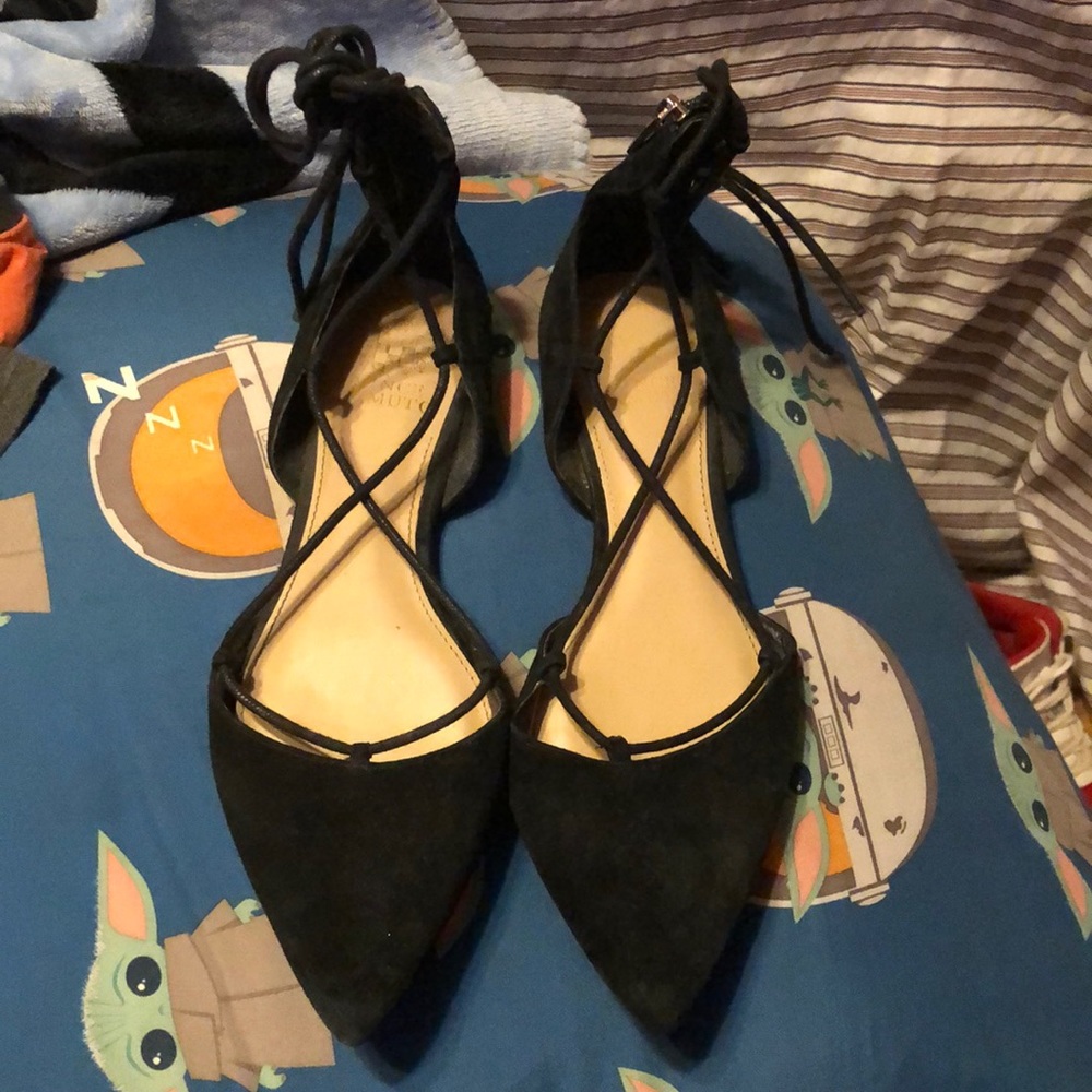 Vince Camuto suede lace up flats